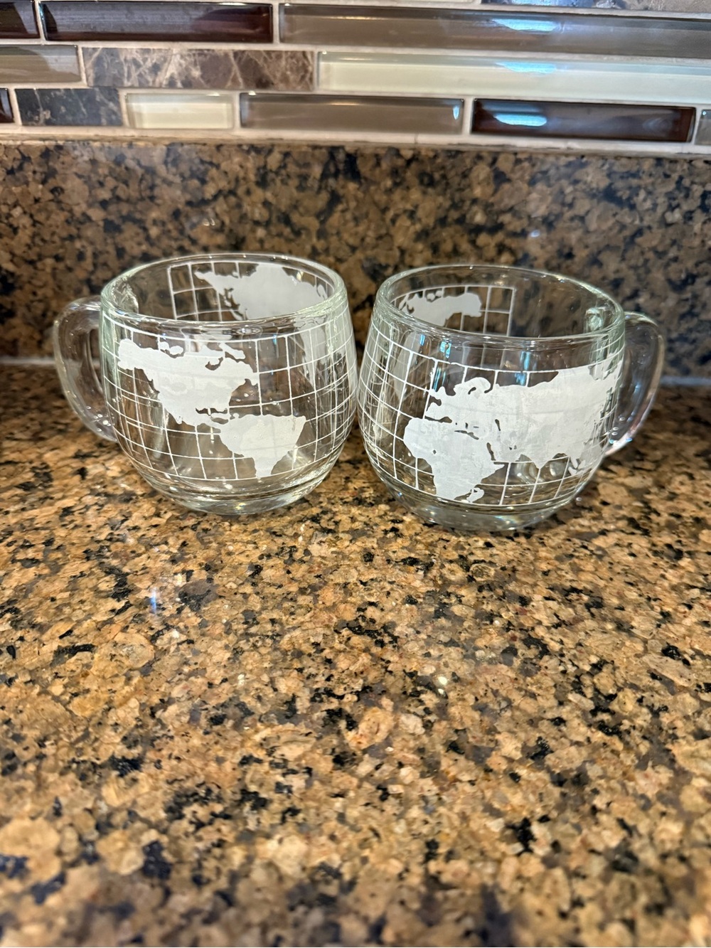 Pair of Vintage 1970’s Nescafe World Globe Coffee Cups
